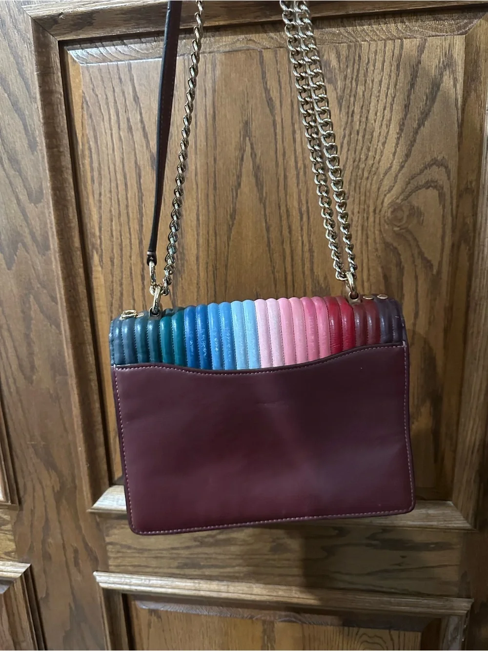Coach Klare Limited Edition Rainbow Quilted Leather Crossbody / Clutch